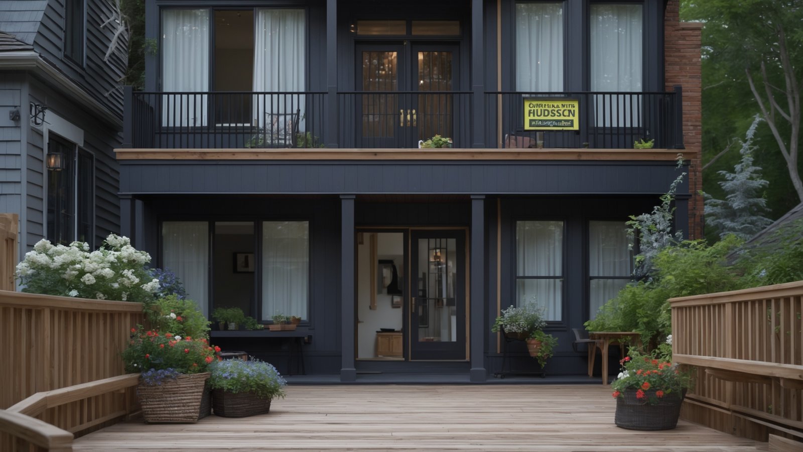 Professional inspector examining deck boards and railings for repair or replacement assessment